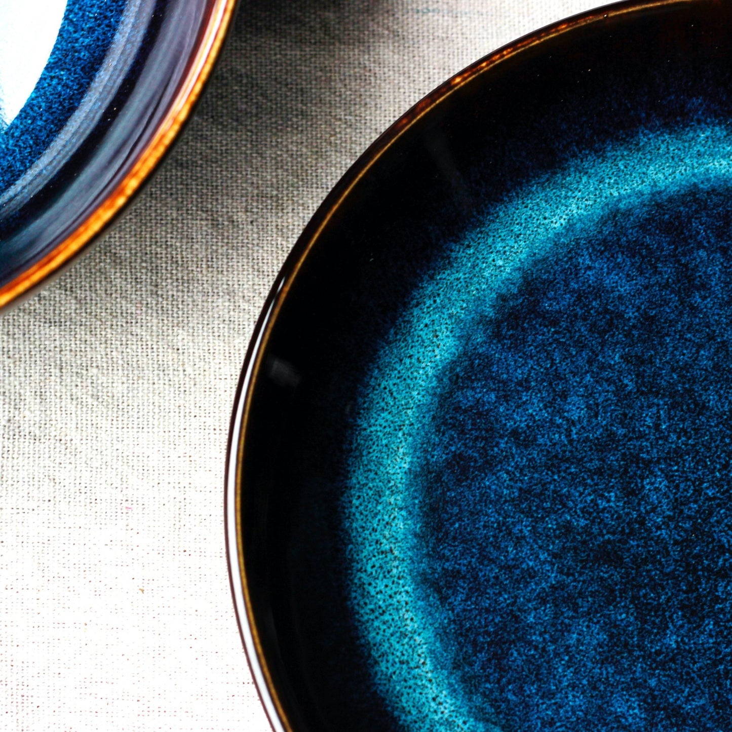 Ceramic Blue Kiln Shallow Dish