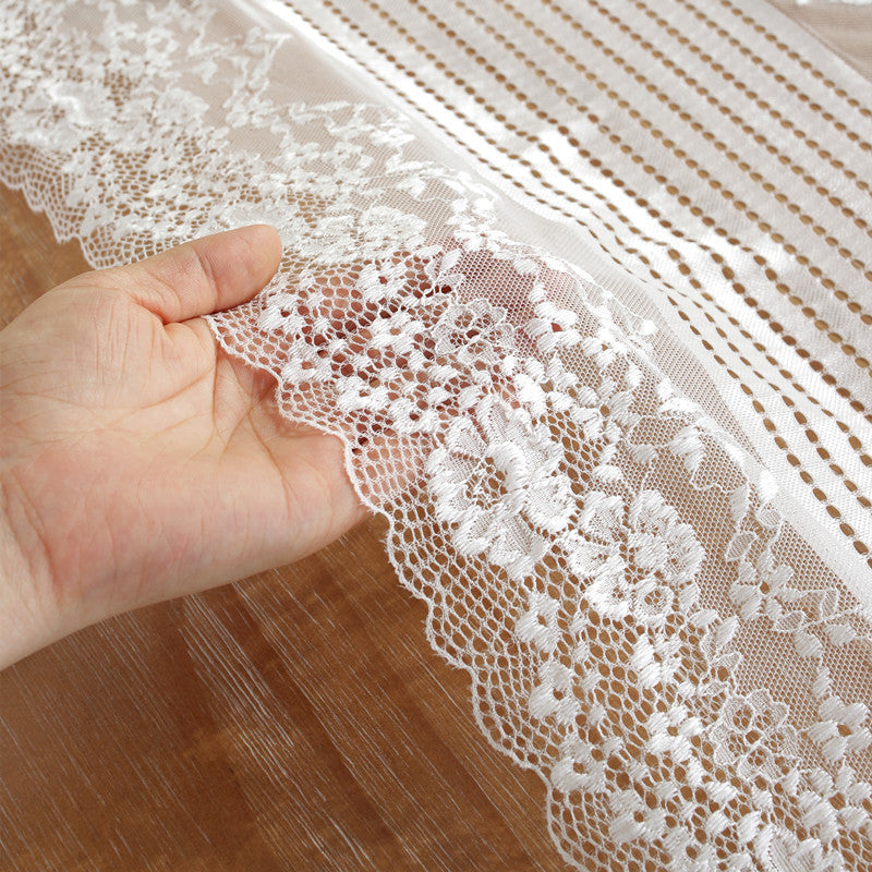 Embroidered Mesh Lace Table Runner