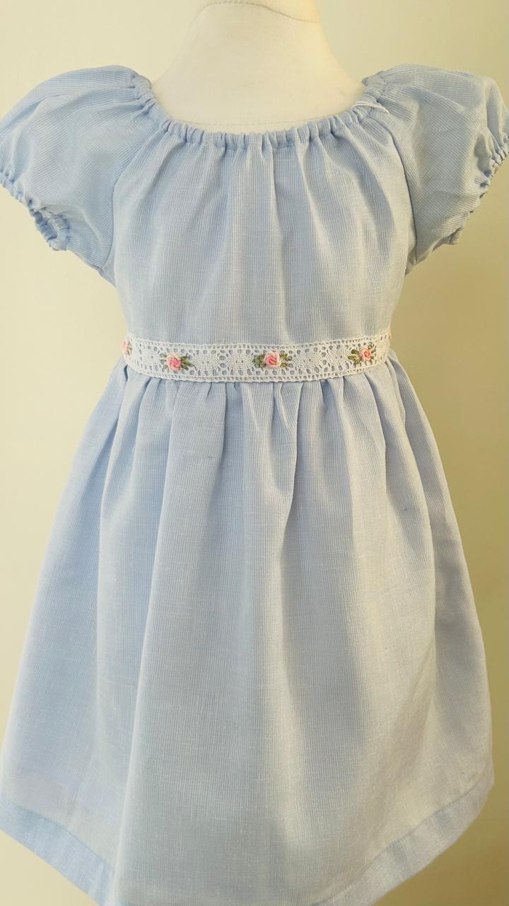 Blue Embroidery Dress