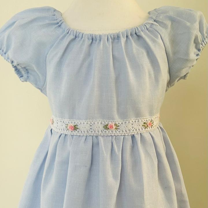 Blue Embroidery Dress