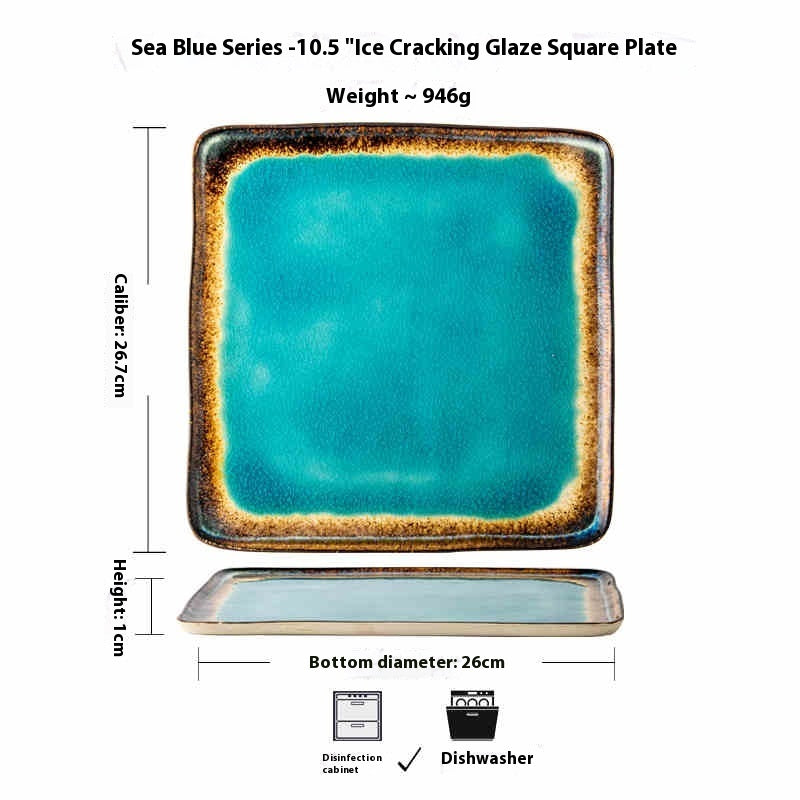 Ceramic dish ocean blue 1