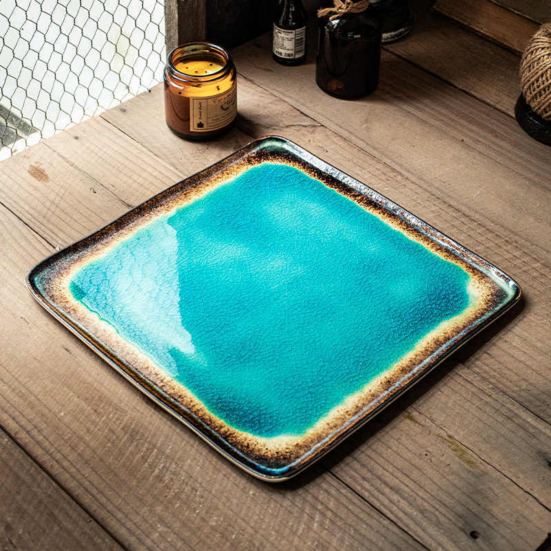 Ceramic dish ocean blue 1