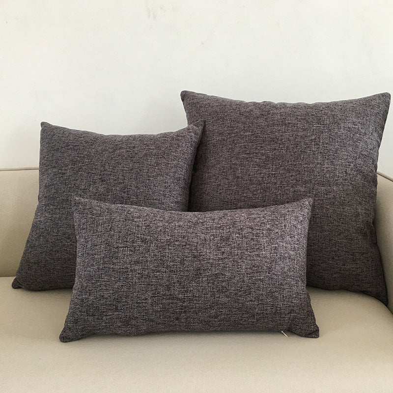Solid Colour Cotton And Linen Throw Pillow Cushion Cover