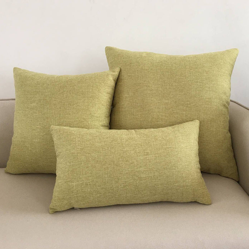Solid Colour Cotton And Linen Throw Pillow Cushion Cover