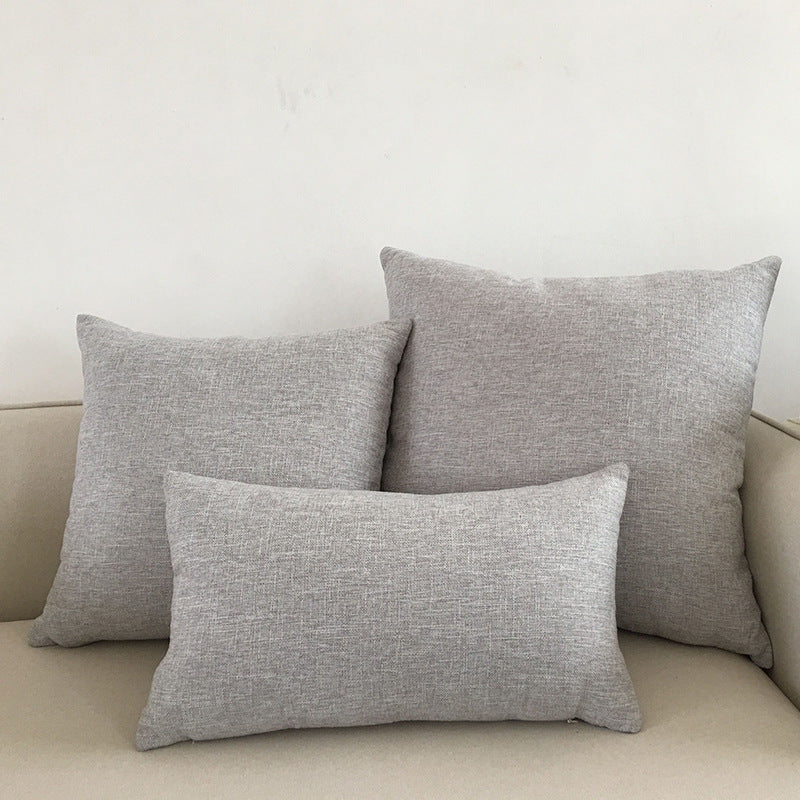 Solid Colour Cotton And Linen Throw Pillow Cushion Cover
