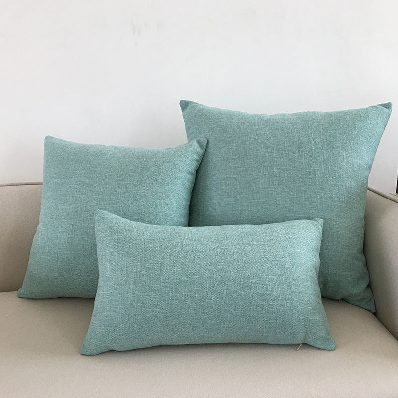 Solid Colour Cotton And Linen Throw Pillow Cushion Cover