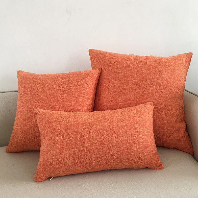 Solid Colour Cotton And Linen Throw Pillow Cushion Cover