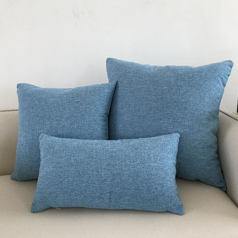 Solid Colour Cotton And Linen Throw Pillow Cushion Cover