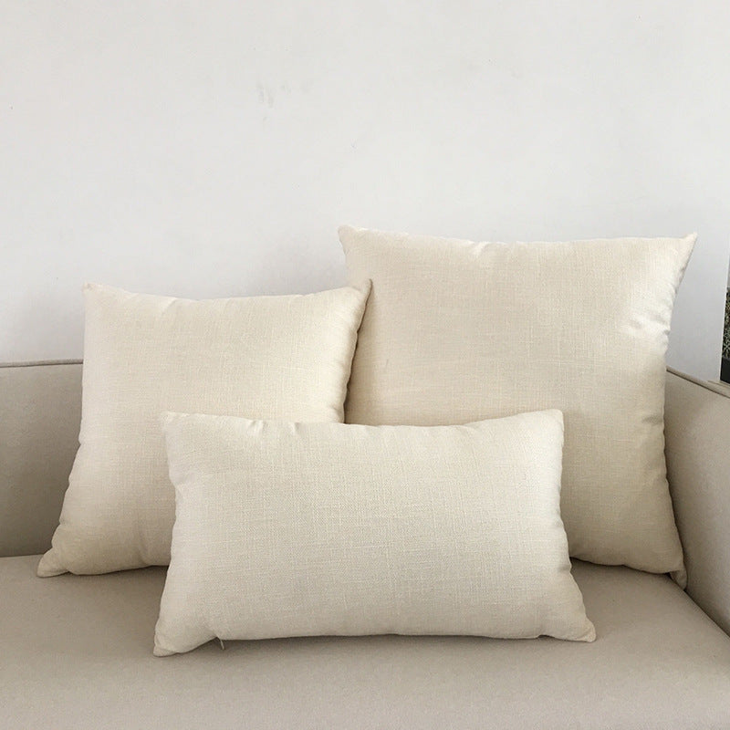 Solid Colour Cotton And Linen Throw Pillow Cushion Cover