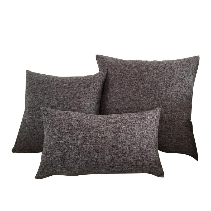 Solid Colour Cotton And Linen Throw Pillow Cushion Cover