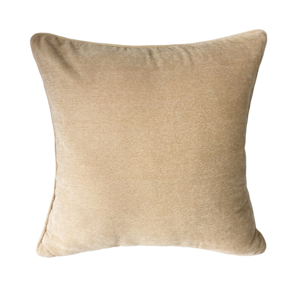 Cotton Brown Chenille Cushion Cover