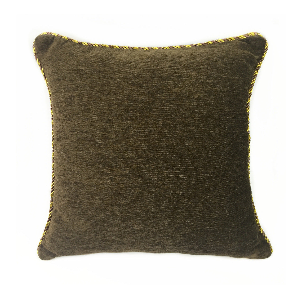 Cotton Brown Chenille Cushion Cover