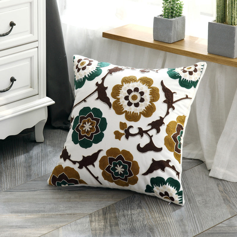 Cotton Embroidered Cushion Cover