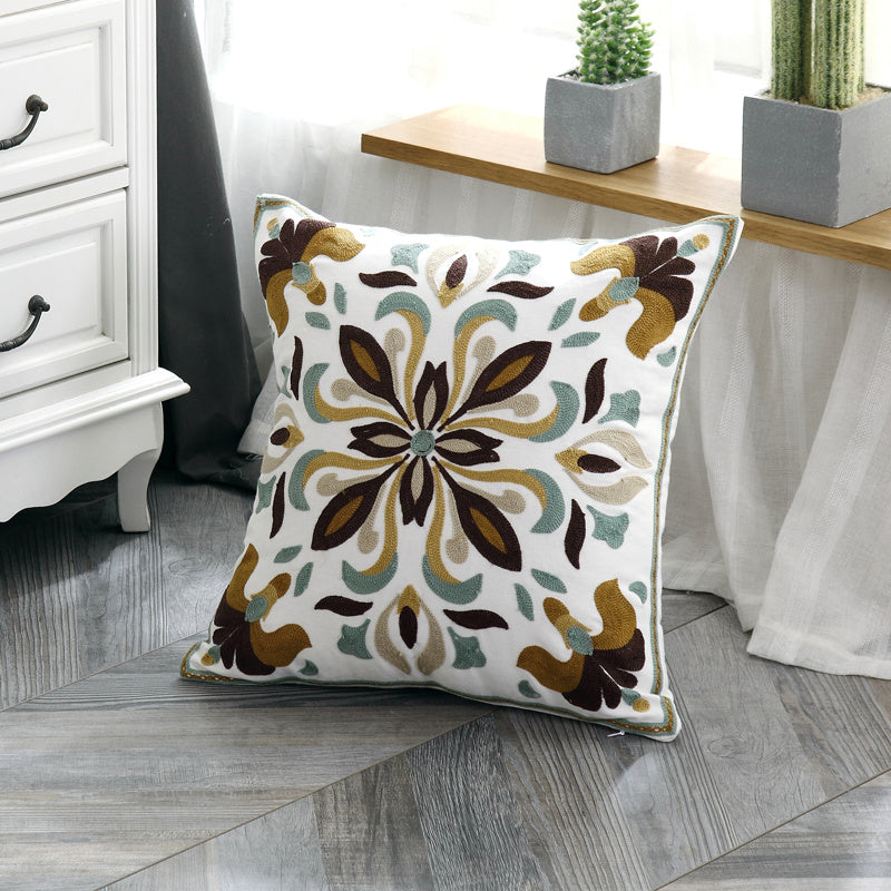 Cotton Embroidered Cushion Cover