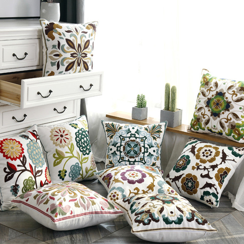 Cotton Embroidered Cushion Cover