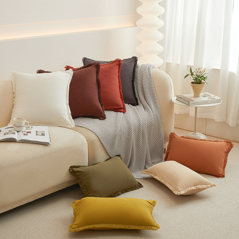 Washed Cotton Modern Minimalist Cushion Cover