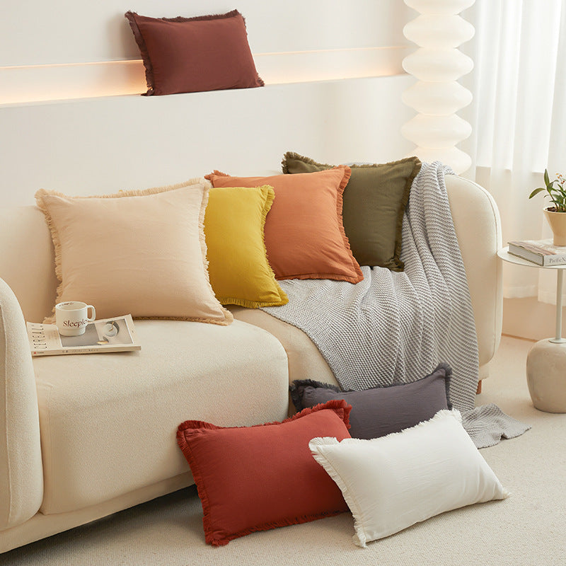 Washed Cotton Modern Minimalist Cushion Cover