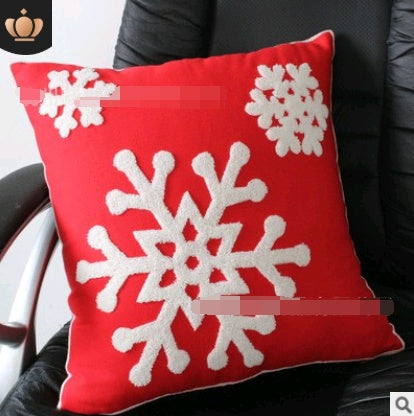 Cotton Embroidered Snowflake Christmas Series Cushion Cover