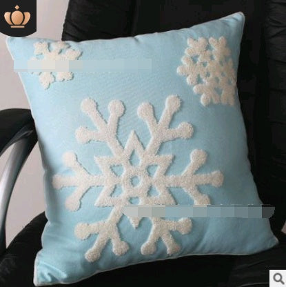 Cotton Embroidered Snowflake Christmas Series Cushion Cover
