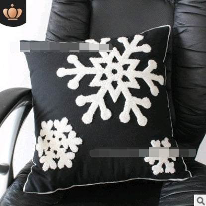 Cotton Embroidered Snowflake Christmas Series Cushion Cover
