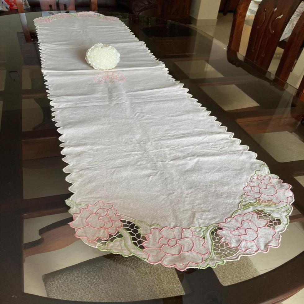 Table Runner with Cutwork Embroidery