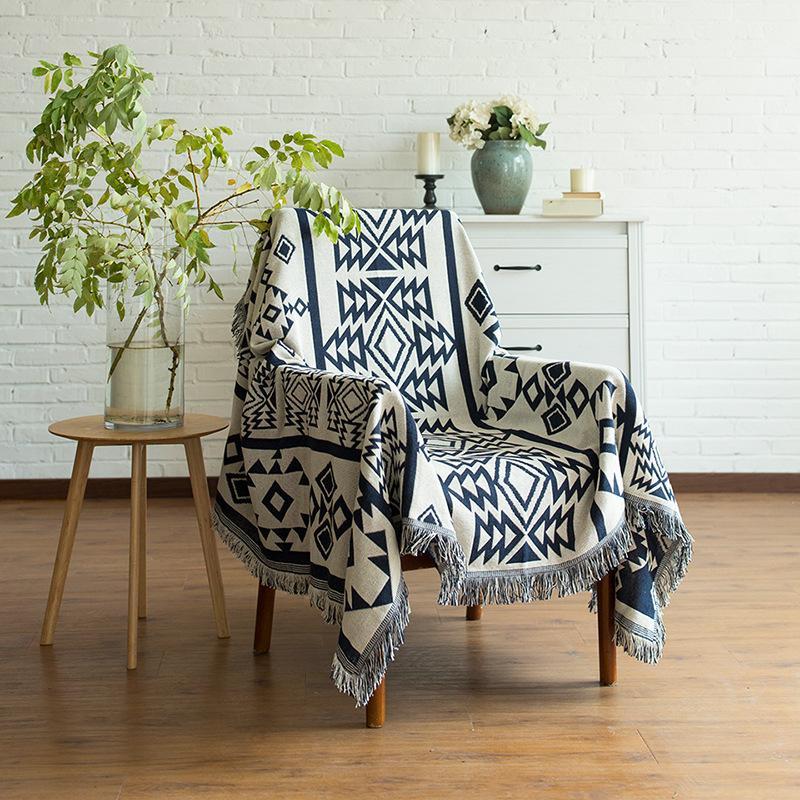 Geometric Cotton Blanket/Throw