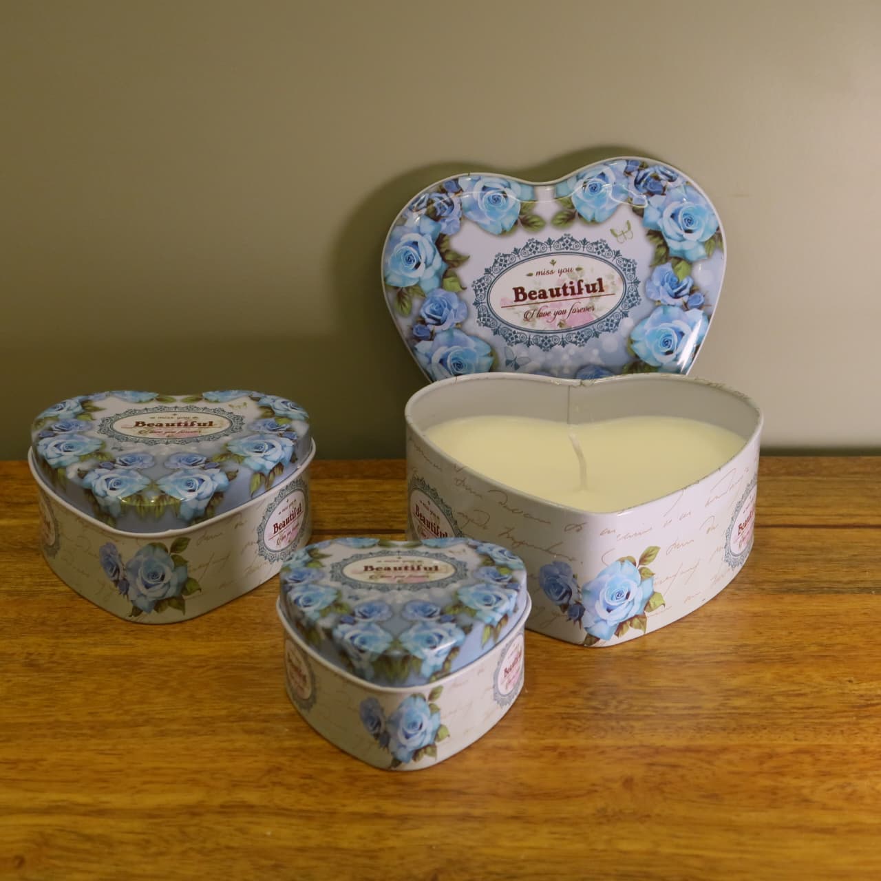 Organic Candle in rustic print container