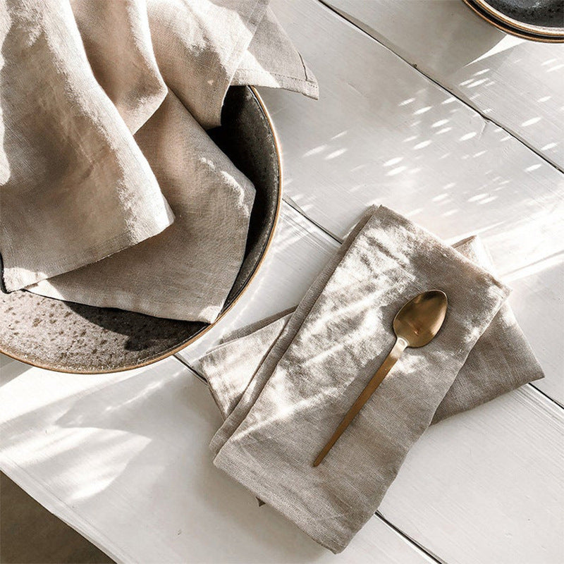 Napkins Nordic Pastoral Style Cotton And Linen Fabric
