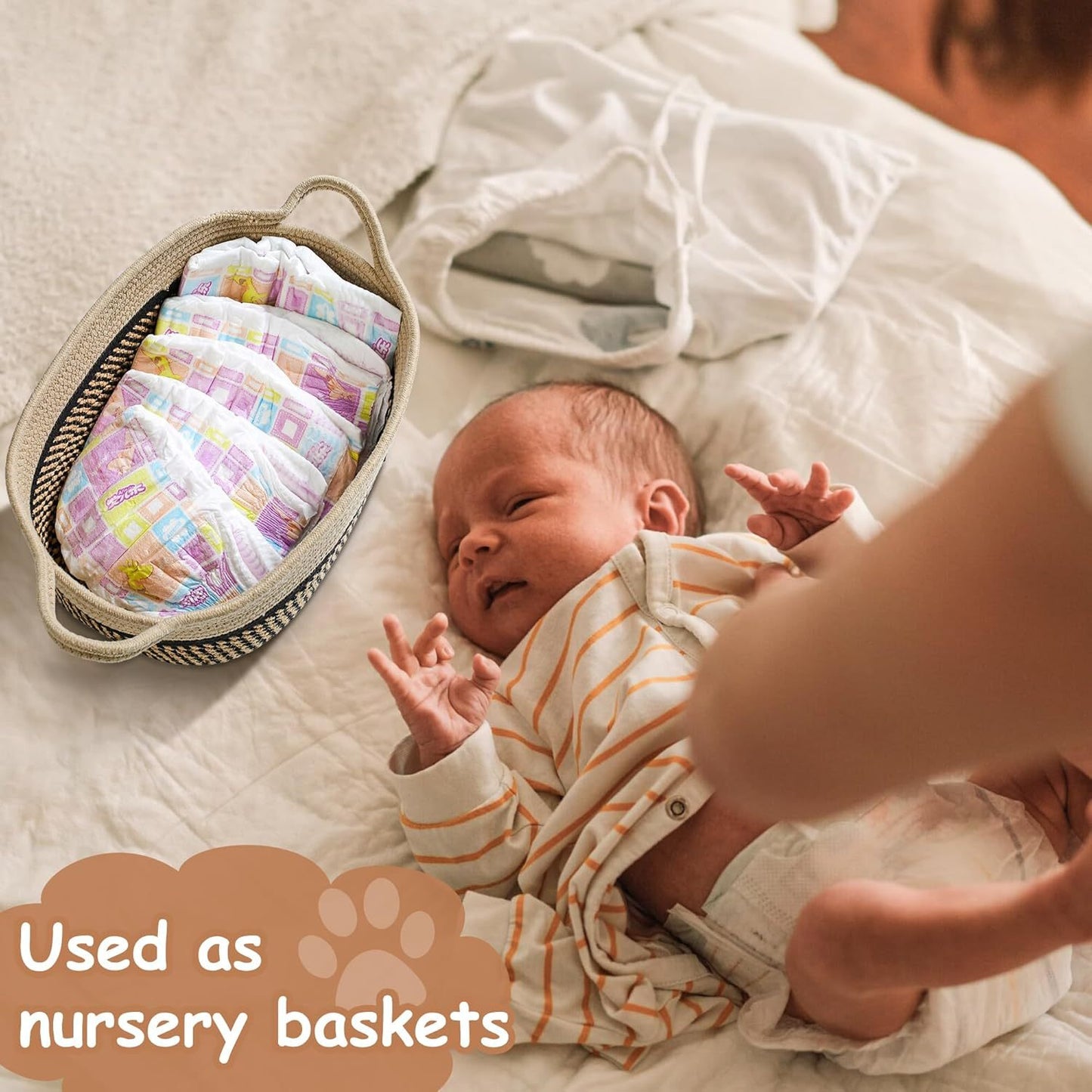 Small Woven Baskets for Organizing with Handle