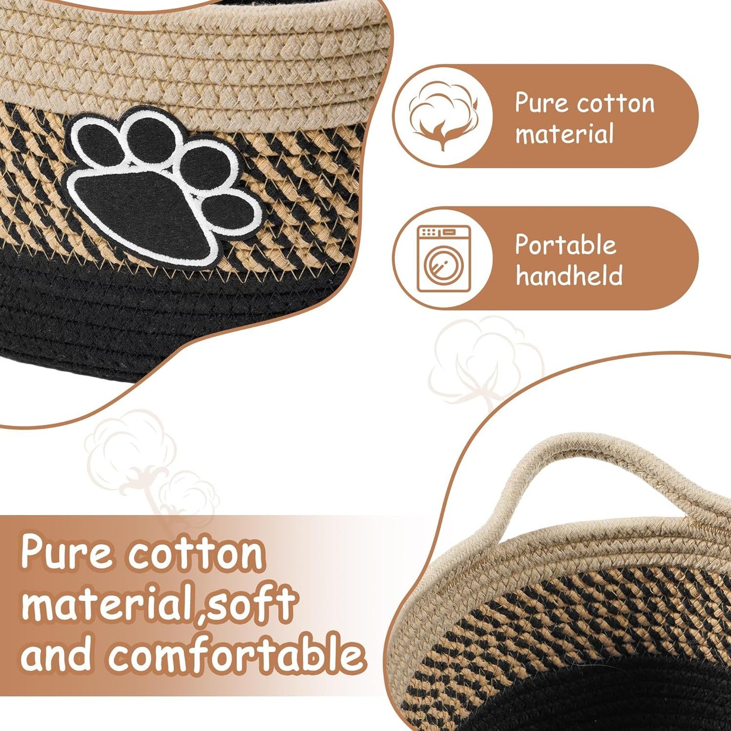 Small Woven Baskets for Organizing with Handle