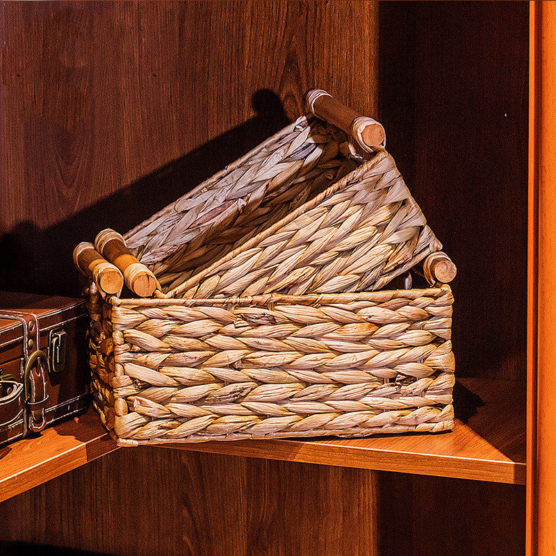 Straw Storage Basket Organizer