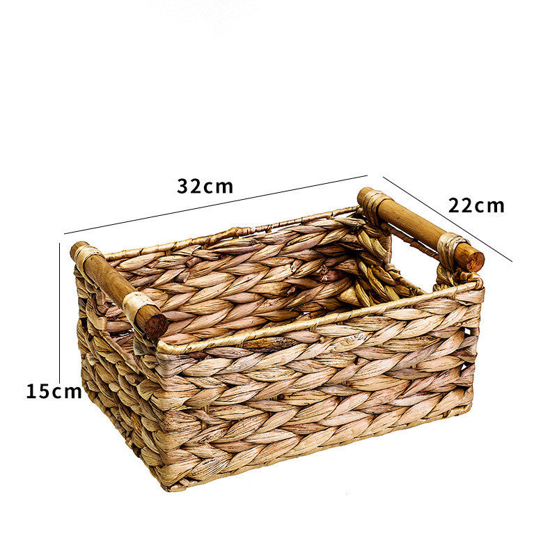 Straw Storage Basket Organizer