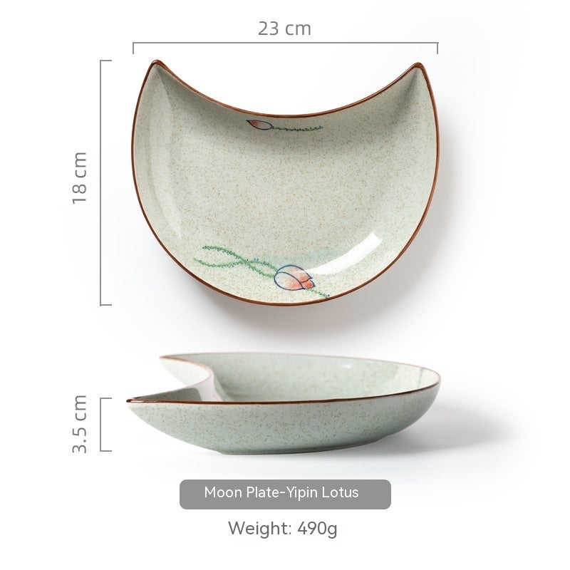 Household Ceramic Moon Platter
