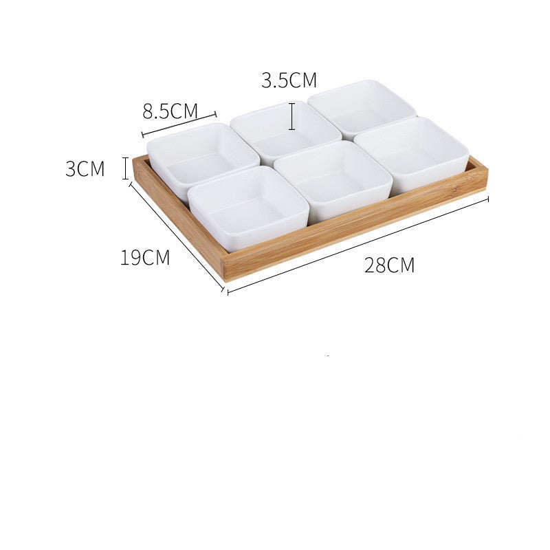 Ceramic & Wood Snack Platter