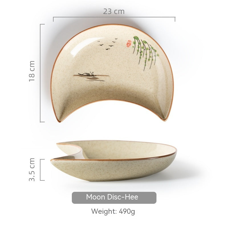 Household Ceramic Moon Platter
