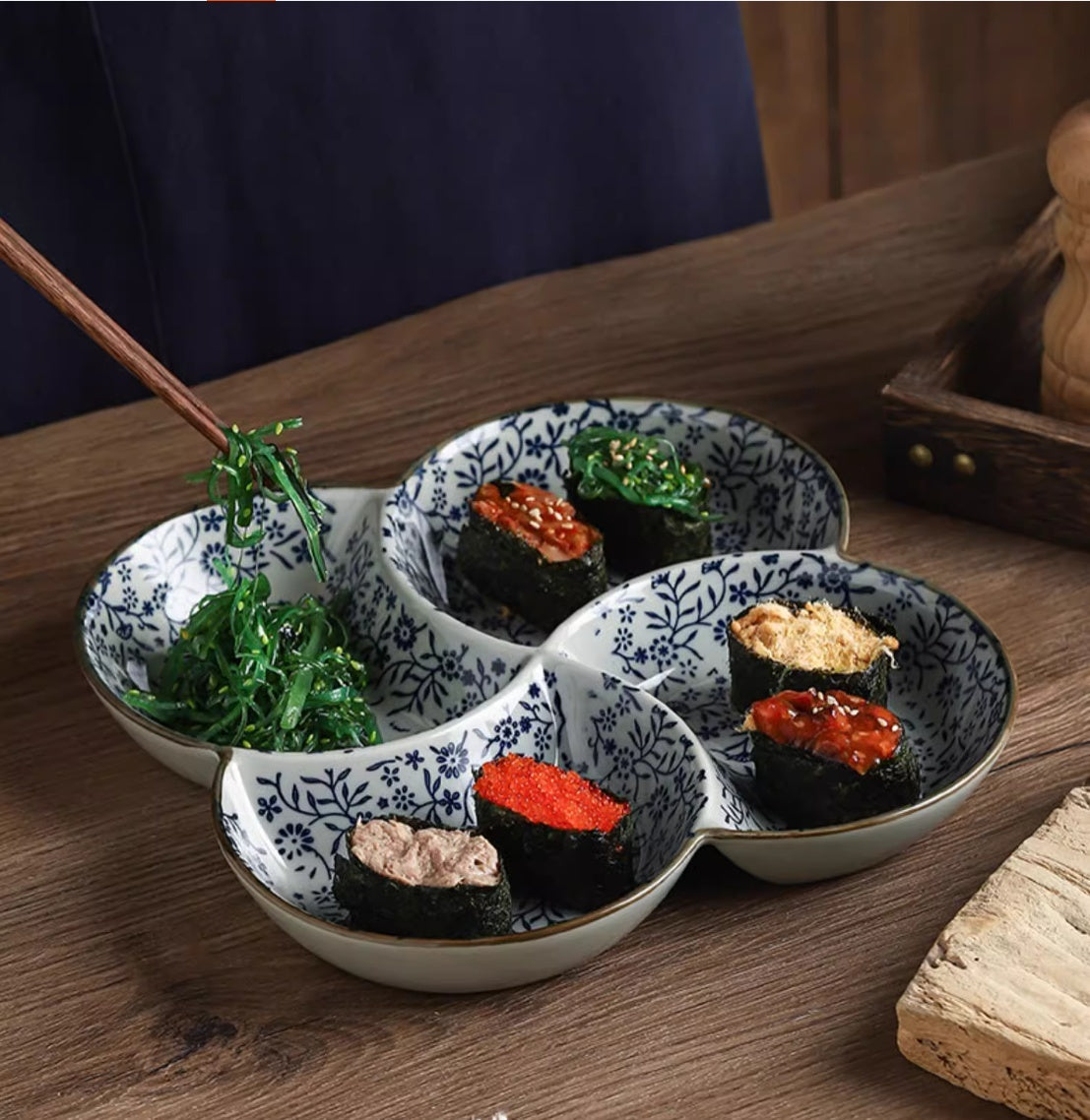 Four-grid Ceramic Platter