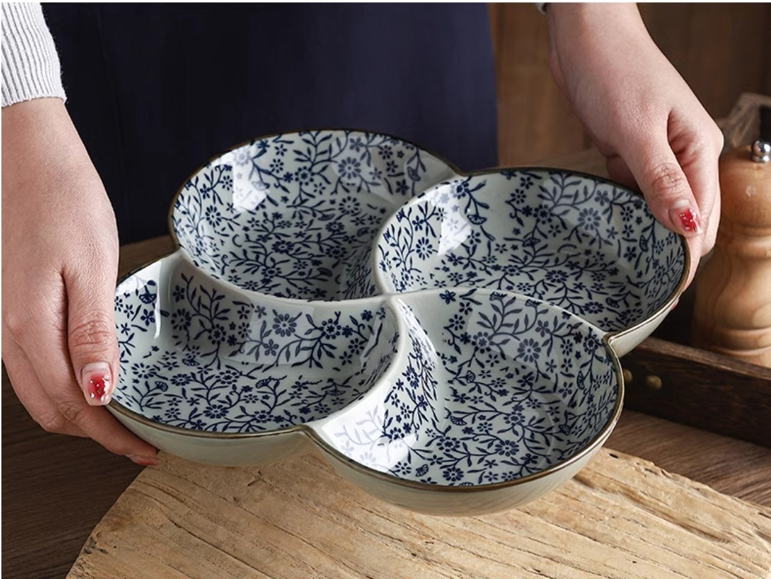 Four-grid Ceramic Platter