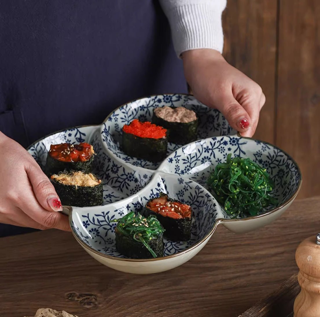 Four-grid Ceramic Platter