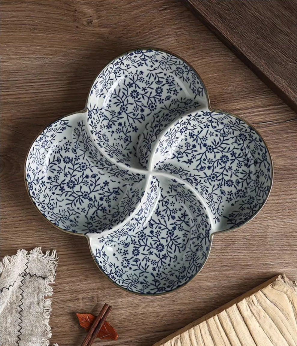 Four-grid Ceramic Platter