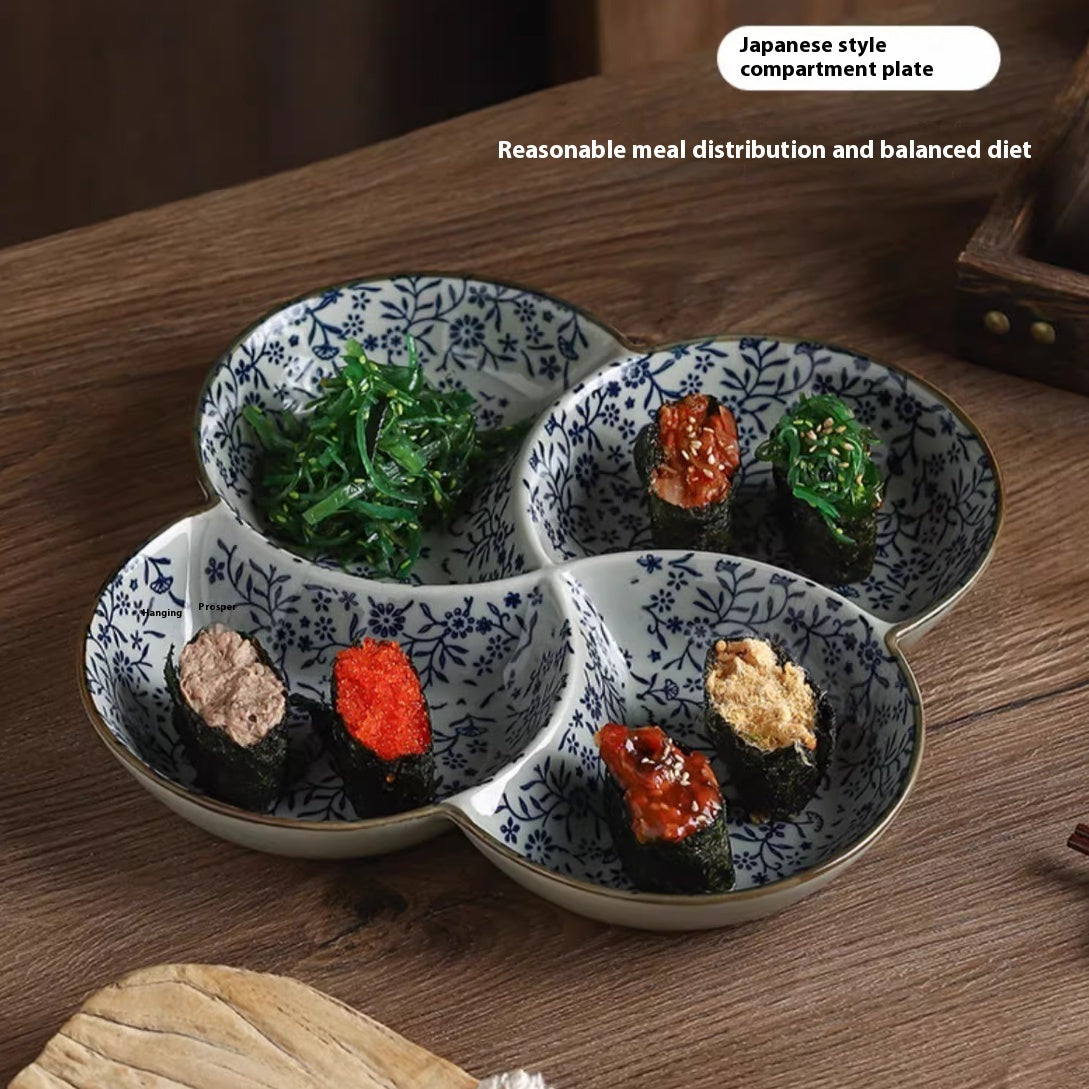 Four-grid Ceramic Platter