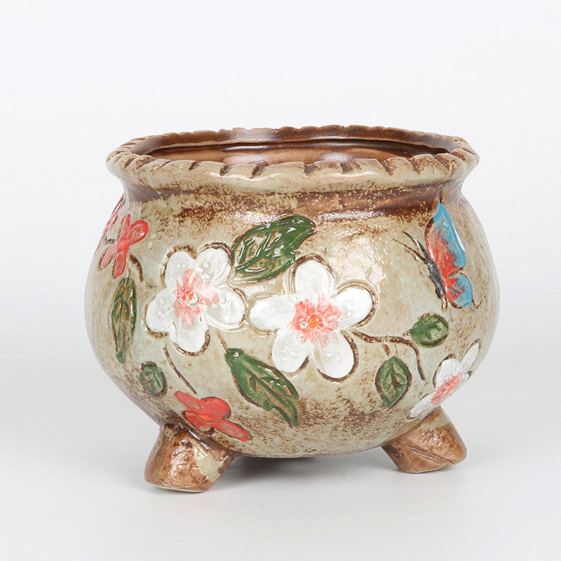 Pot ceramic painted 1