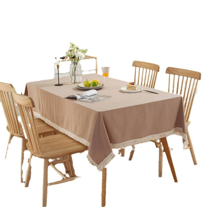 Table Cloth Washed Cotton Tassel