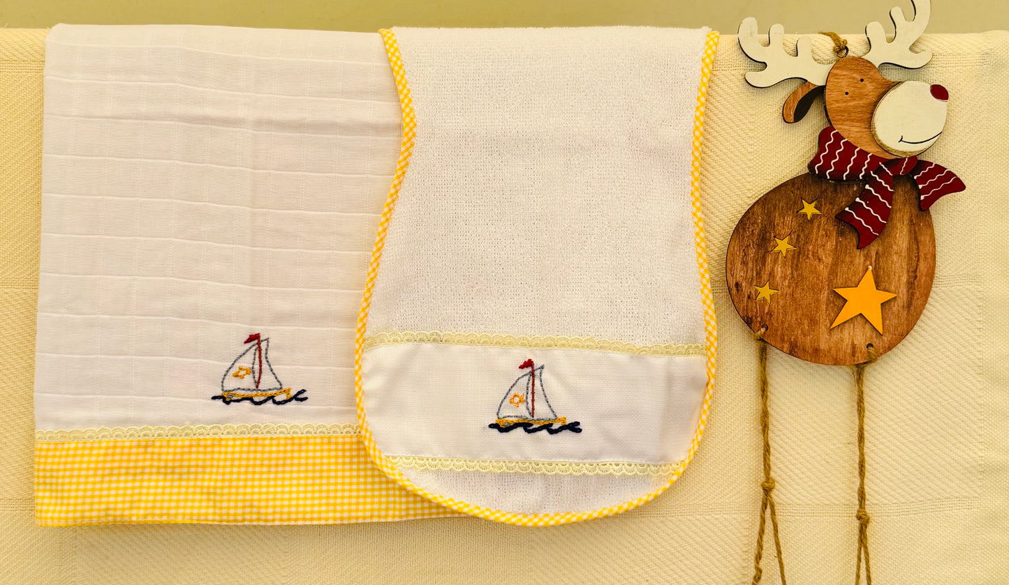 Baby / New Born Towel and Burp Cloth Set
