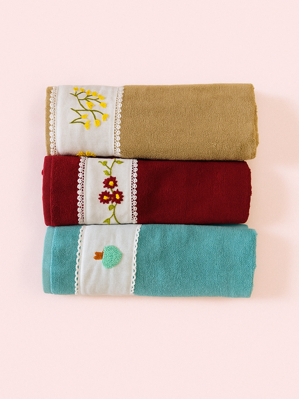 Hand Towel with Embroidery & Lace - Towel Sets