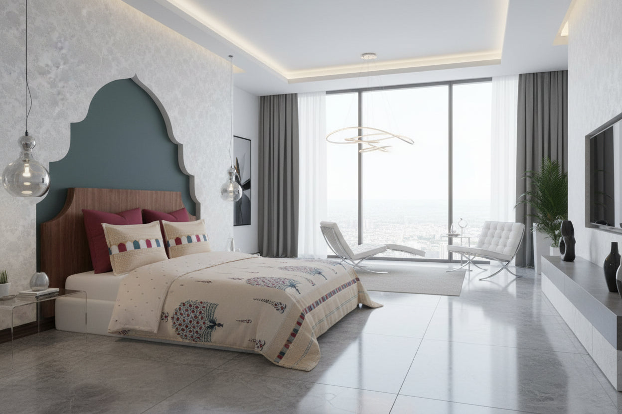 Bedding set with decorative pillows
