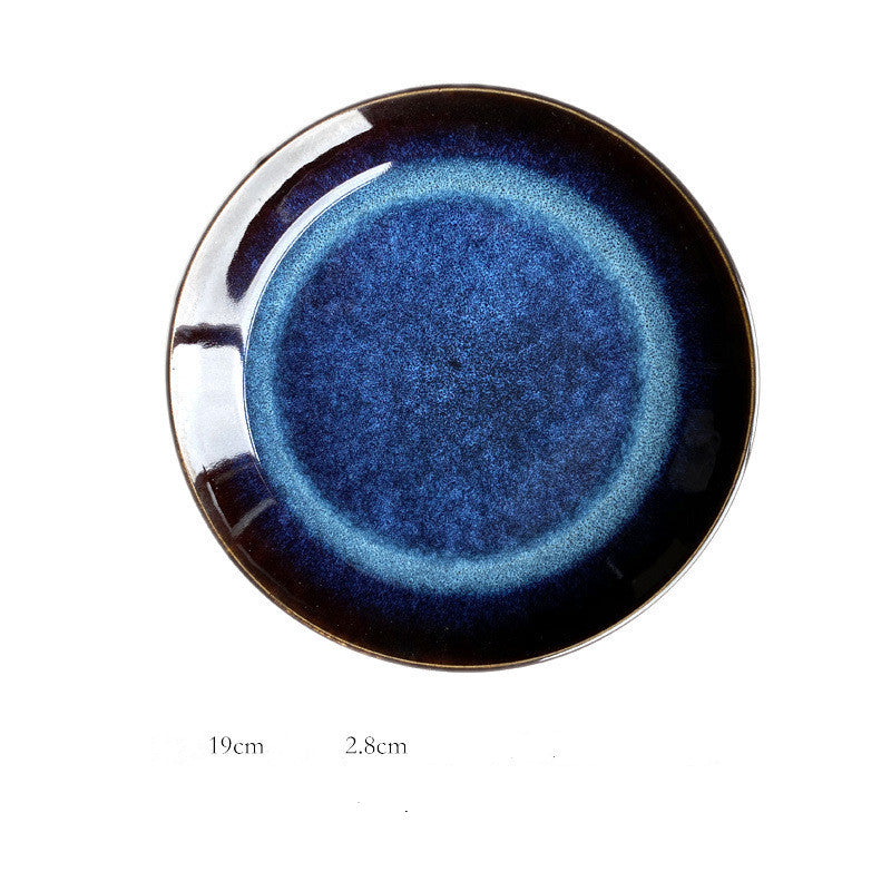 Ceramic Blue Kiln Shallow Dish