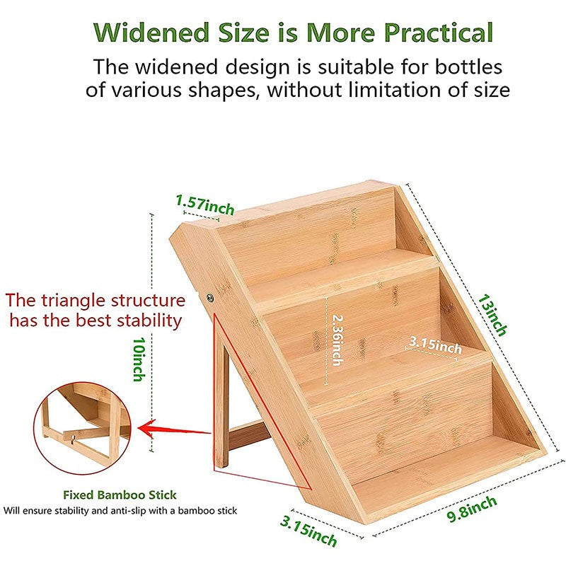 Bamboo And Wood Spice Countertop Storage Rack