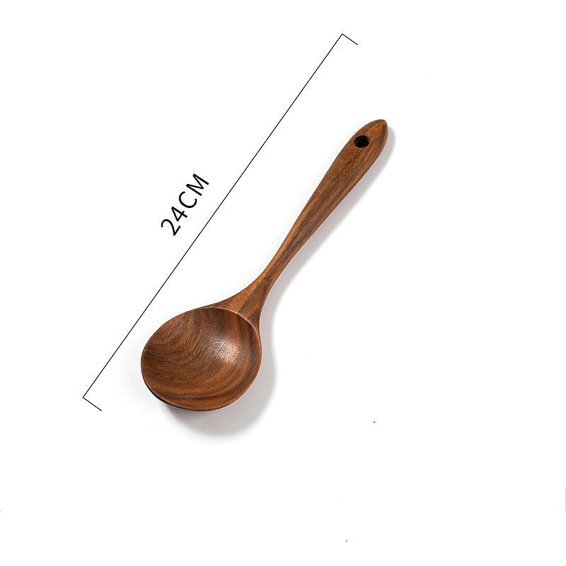 Teak Unlacquered Solid Wood Spatula Non-Stick Wok Stir-Fry Spatula