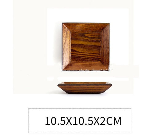 Square Wooden Plate Set Premium Acacia Wood Cake Plate Dishes Dessert Serving Tray Wood Sushi Plate Dinnerware Tableware