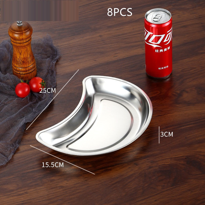 Thickened Stainless Steel Korean Moon Platter Creative Combination